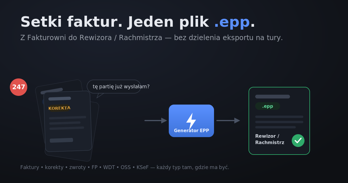 Eksport z Fakturowni do  EPP -  bez dzielenia na tury i zgadywania, co już poszło a co nie.